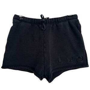 IRO Paris Women's Black Cresia Embroidered Cotton Lounge Shorts,Size L,Like New